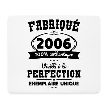 Anniversaire 18 ans - Fabriqué en 2006 - Tapis de souris (format paysage) - blanc - Devant