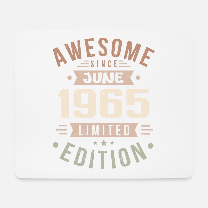 Juni 1965 Geburtstag Juni 1965 Geschenk Juni 1965 - Mousepad (Querformat) - Weiß