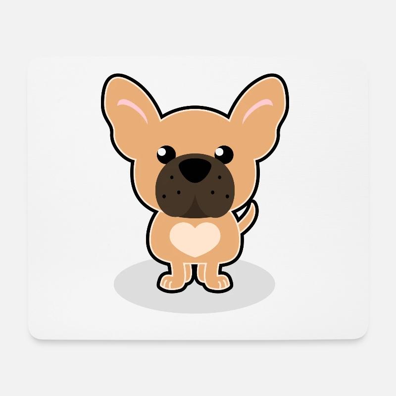 French Bulldog - Mousepad (Querformat) - Weiß