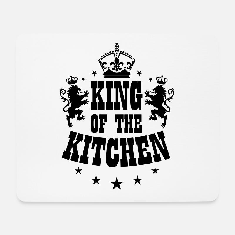 07 KING of the Kitchen Löwen Krone - Mousepad (Querformat) - Weiß