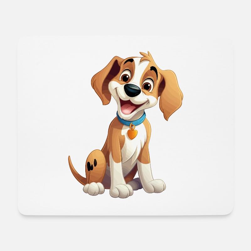 Hund Hündchen Hundeliebhaber Tier Cartoon Comic - Mousepad (Querformat) - Weiß