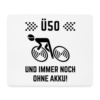 Ü50 Und Immer Noch Ohne Akku! (Fahrrad Rennrad B) - Mousepad (Querformat) - Weiß - Vorne