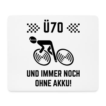 Ü70 Und Immer Noch Ohne Akku! (Fahrrad Rennrad B) - Mousepad (Querformat) - Weiß - Vorne