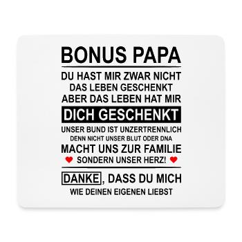 Bonus Papa Danke Stiefvater Geschenk Ersatzpapa - Mousepad (Querformat) - Weiß - Vorne