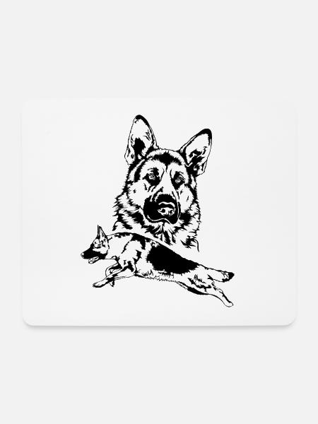 DEUTSCHER SCHÄFERHUND German Shepherd C Wilsigns - Mousepad (Querformat) - Weiß