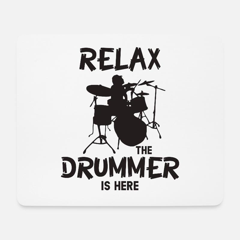 Relax The Drummer Is Here - Mousepad (Querformat) - Weiß