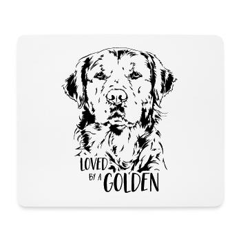 Loved by a Golden Retriever dog saying Wilsigns - Mouse Pad (horizontal) - white - Front
