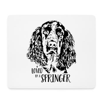Loved by a Springer Spaniel Dog Dogs Wilsigns - Mouse Pad (horizontal) - white - Front