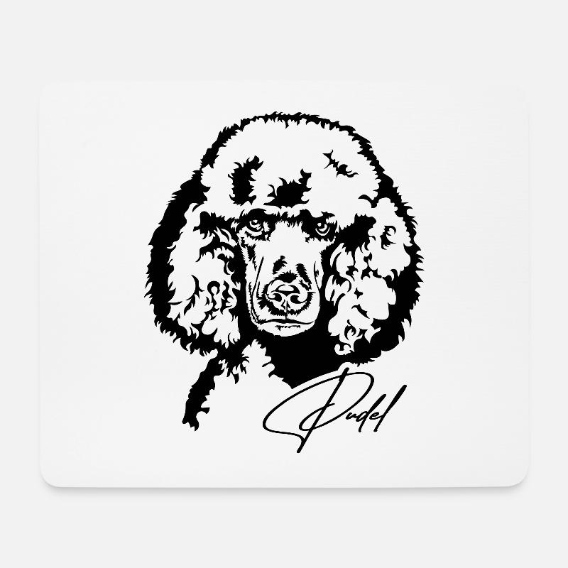 Pudel Portrait Hundeportrait Hund Hunde Wilsigns - Mousepad (Querformat) - Weiß