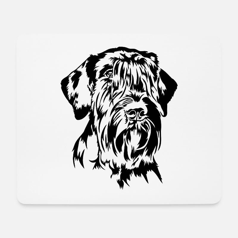 Riesenschnauzer Portrait Hund Hunde IGP Wilsigns - Mousepad (Querformat) - Weiß