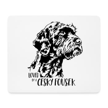 Loved by a Cesky Fousek Jagdhunde Spruch Wilsigns - Mousepad (Querformat) - Weiß - Vorne