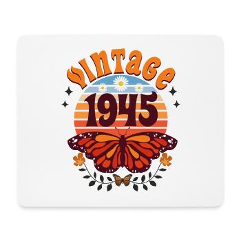 Papillon Année 1945 Femme 80 Ans Anniversaire - Tapis de souris (format paysage) - blanc - Devant