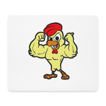 Muscle chicken - Mouse Pad (horizontal) - white - Front