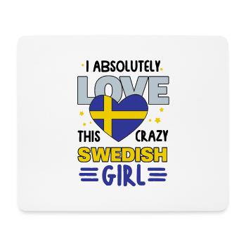 Sexy Swedish Girlfriend Sweden Saying Love - Mouse Pad (horizontal) - white - Front