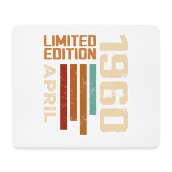 Geboren im April 1960, Geburtstagsgeschenk 1960 Retro - Mousepad (Querformat) - Weiß - Vorne