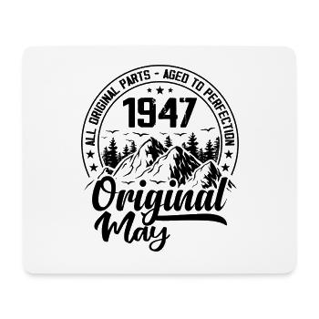 1947 mai Original : 77 Ans cadeau Anniversaire - Tapis de souris (format paysage) - blanc - Devant