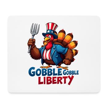 Gobble Gobble Liberty - Tapis de souris (format paysage) - blanc - Devant