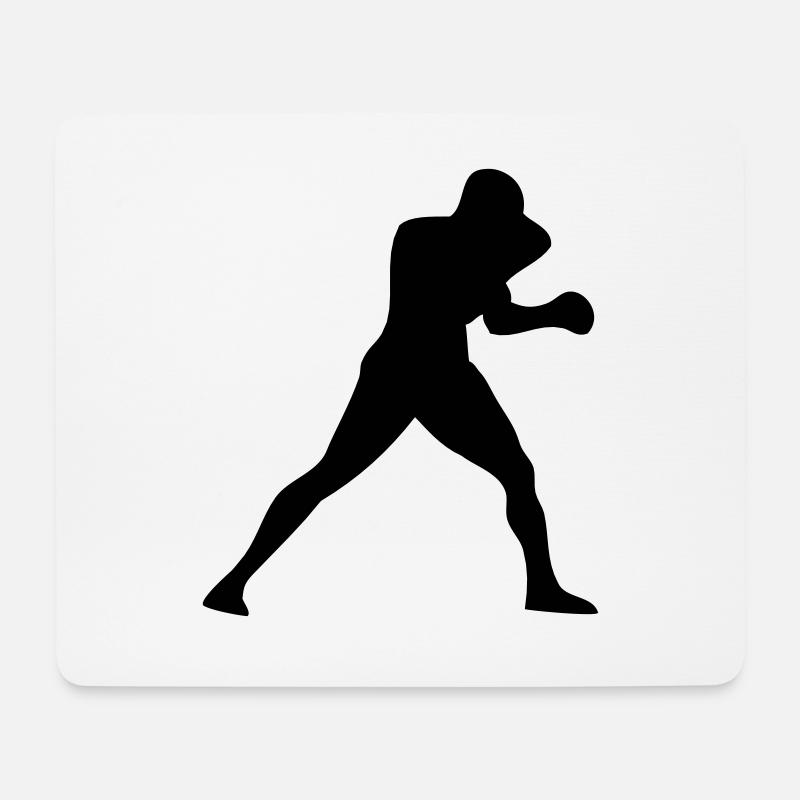 Boxer Silhouette - Mousepad (Querformat) - Weiß