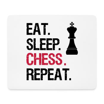 Eat Sleep Chess Repeat - König - Mousepad (Querformat) - Weiß - Vorne