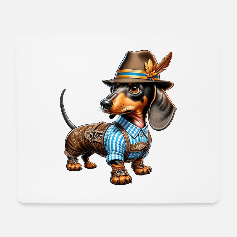 Dackel Hund Bayern - Mousepad (Querformat) - Weiß