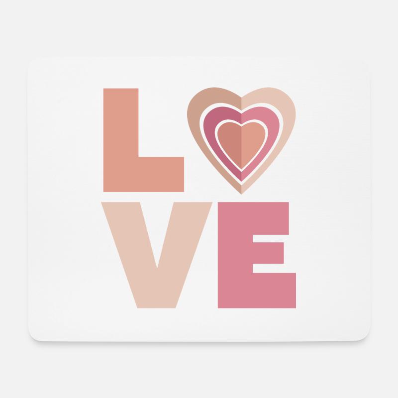 LOVE with heart - Mousepad (Querformat) - Weiß