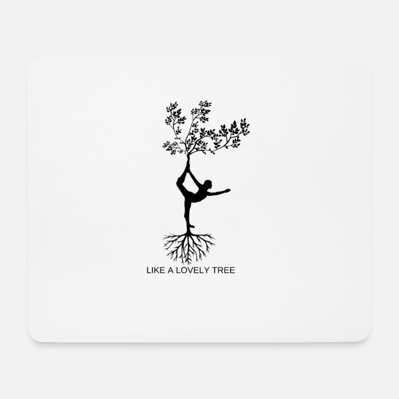 YOGA BAUM ASANAS - Mousepad (Querformat) - Weiß