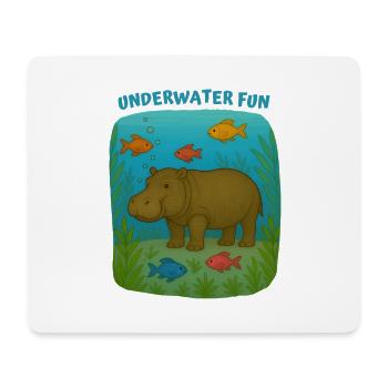Nilpferd im Unterwasserspiel - Mousepad (Querformat) - Weiß - Vorne