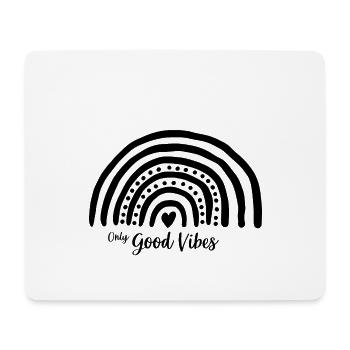 Only Good Vibes. Rainbow cadeau Boho T-shirt - Tapis de souris (format paysage) - blanc - Devant