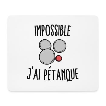 Impossible j'ai pétanque - Tapis de souris (format paysage) - blanc - Devant
