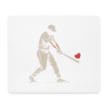 Silhouette Batter Baseball Valentines - Mouse Pad (horizontal) - white - Front