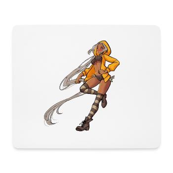 Yellow Hoody Girl - Mousepad (Querformat) - Weiß - Vorne