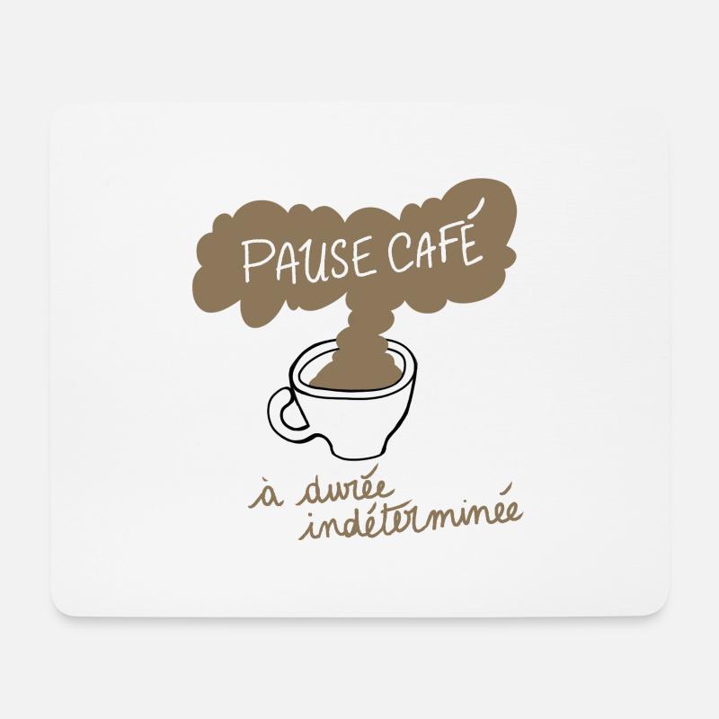 Unbestimmte Kaffeepause - Mousepad (Querformat) - Weiß