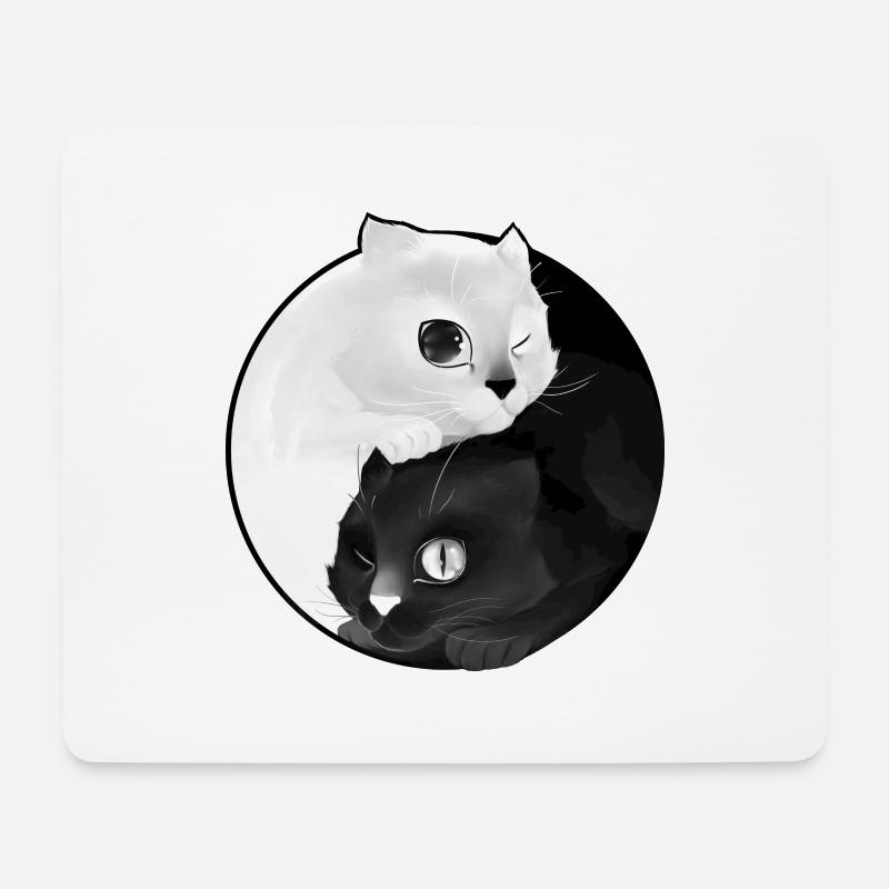 Yin Yang Kätzchen - Mousepad (Querformat) - Weiß