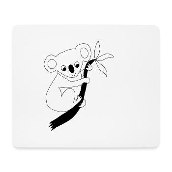Koala - Grafik in schwarz-weiss - Mousepad (Querformat) - Weiß - Vorne