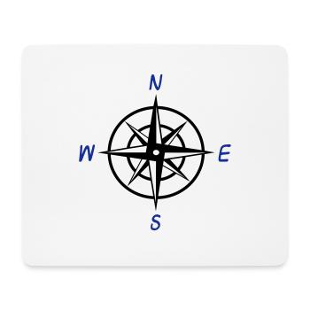 Boussole marin nautique survivant de la côte cadeau - Tapis de souris (format paysage) - blanc - Devant