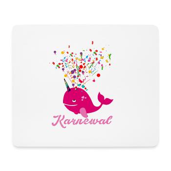 karnewal,wal,konfetti,karneval,walfisch - Mousepad (Querformat) - Weiß - Vorne