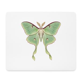 Luna-Motte mit langen Bandschwänzen - Mousepad (Querformat) - Weiß - Vorne