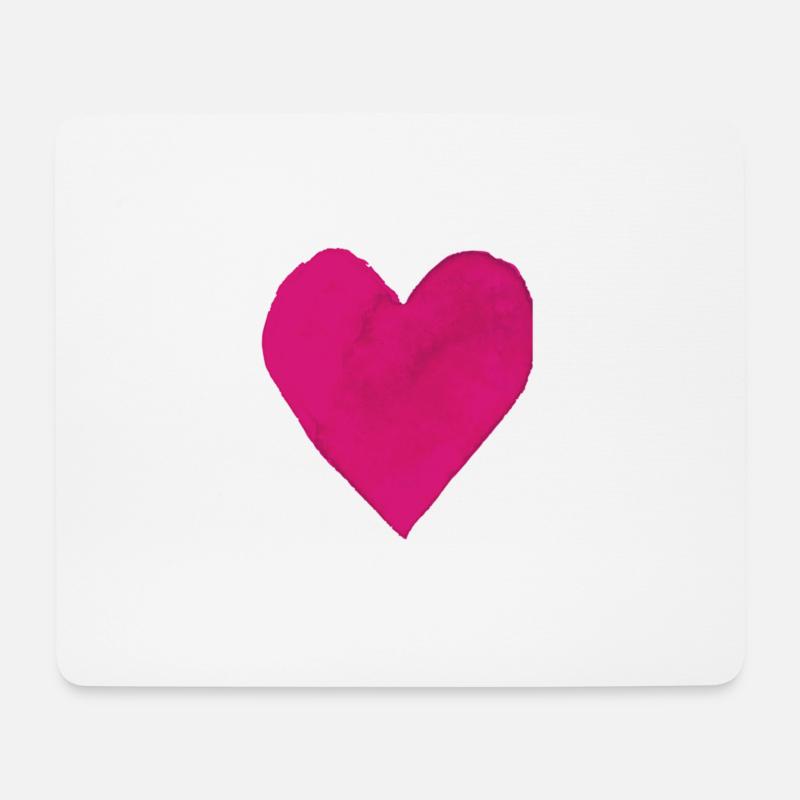 Pinkes Herz - Mousepad (Querformat) - Weiß