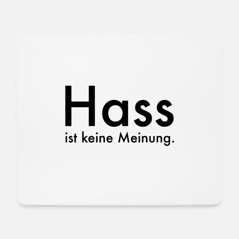 Hass ist keine Meinung - Mousepad (Querformat) - Weiß