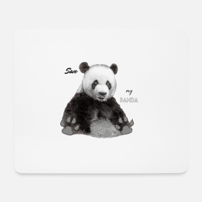 Panda - Mousepad (Querformat) - Weiß