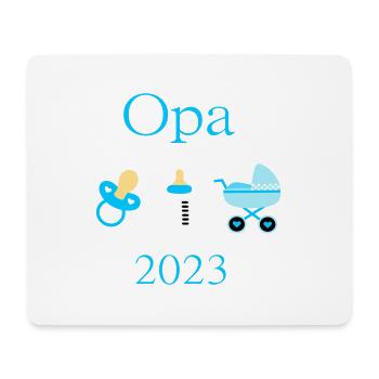 Opa 2023 Geburt Junge Vorlage personalisierbar - Mousepad (Querformat) - Weiß - Vorne
