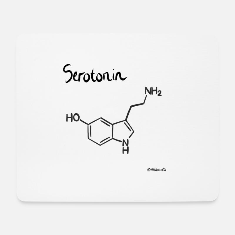 Serotonin, Glueck, Entspannung, Gehirn - Mousepad (Querformat) - Weiß