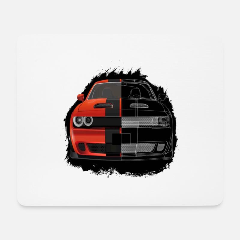 Muscle Car USA ,Dodg.e Challenger GT, Auto ,V8 - Mousepad (Querformat) - Weiß