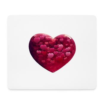 Herz voller Herzen - Mousepad (Querformat) - Weiß - Vorne