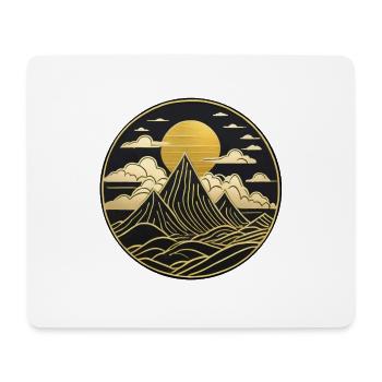Landschaft im chinesischen Stil, Logo der orientalischen Landschaft - Mousepad (Querformat) - Weiß - Vorne