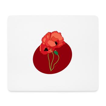 Coquelicots dans un cercle - Tapis de souris (format paysage) - blanc - Devant