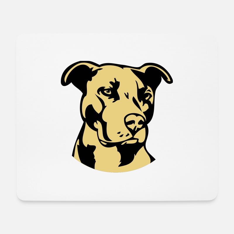 Pitbull zweifarbig - Hund Kampfhund - Mousepad (Querformat) - Weiß