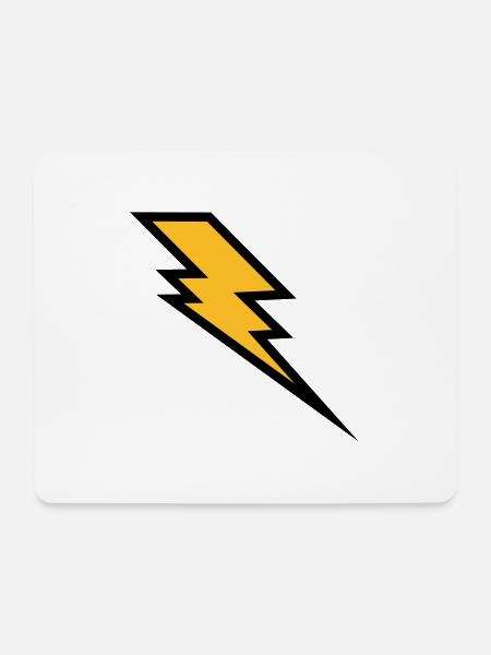 Blitz - Mousepad (Querformat) - Weiß