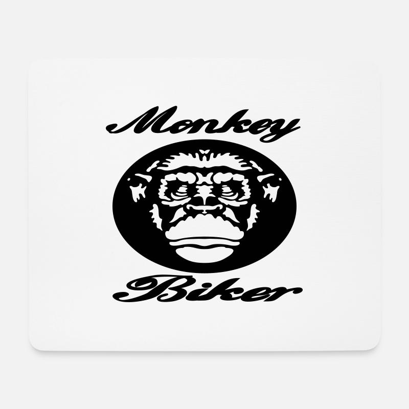Monkey Biker - Mouse Pad (horizontal) - white