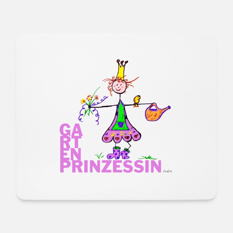 Gartenprinzessin - Mousepad (Querformat) - Weiß